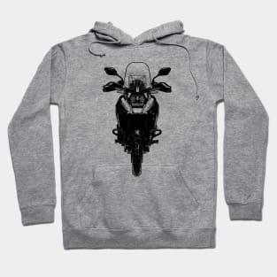 V Strom 1050XT Bike Front View Sketch Art Hoodie